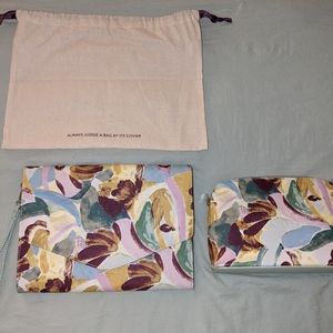 Ted Baker Brecon sand dune strokes pouch and Make up Bag.